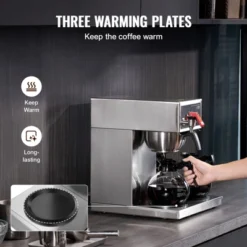 VEVOR 12 Cups Commercial Drip Coffee Maker, Coffee Maker Machine With 3 Glass Carafes And 3 Warmer Plates, Stainless Steel Pour Over Coffee Brewer 10 VEVOR 12 Cups Commercial Drip Coffee Maker, Coffee Maker Machine With 3 Glass Carafes And 3 Warmer Plates, Stainless Steel Pour Over Coffee Brewer -Aesthtic Interiors GUEST 326d7ab7 37ab 4b6a 85ea 3e59d9c45f82