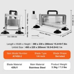 VEVOR Commercial Tomato Slicer, 1/4 Inch Tomato Cutter Slicer, Stainless Steel Heavy Duty Tomato Slicer Machine, Manual Tomato Slicer -Aesthtic Interiors GUEST 328f7705 af5b 414b 8bff 7a1c06803433