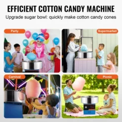 VEVOR Electric Cotton Candy Machine, 1000W Candy Floss Maker, Commercial Cotton Candy Machine With Stainless Steel Bowl, Sugar Scoop, Drawer, Blue -Aesthtic Interiors GUEST 32bea678 382e 43f7 9b59 09f711282c46