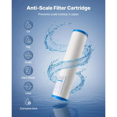VEVOR Whole House Water Filter Replacement Cartridge, 4.5" X 20" Polyphosphate Scale Inhibitor Filter For Whole Home Water Filtration System, White 2 VEVOR Whole House Water Filter Replacement Cartridge, 4.5" X 20" Polyphosphate Scale Inhibitor Filter For Whole Home Water Filtration System, White - Image 2