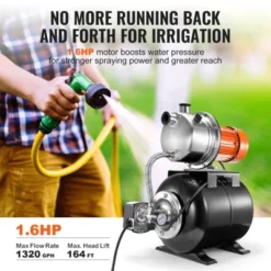 VEVOR 1.6 HP Shallow Well Pump With Pressure Tank, 1320 GPH, Automatic Irrigation Water Booster Pump, Black -Aesthtic Interiors GUEST 3338dae4 3cf5 4608 884c 75ea593a5124