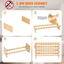 VEVOR 18 Bottle Stackable Modular Wine Rack, 2-Tier Solid Bamboo Wood Storage Racks, Floor Freestanding Wines Holder Display Shelf, Natural Color -Aesthtic Interiors GUEST 3390a0ba e99f 4990 b4fe 63ad87ec7d84