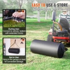 VEVOR Tow Behind Lawn Roller, 400lbs Sand/Water Filled Yard Roller, LLDPE Drum And Steel Frame Sod Roller With Easy-turn Plug, Black -Aesthtic Interiors GUEST 33a64b39 316f 4fdc a3ec e7dd97498531