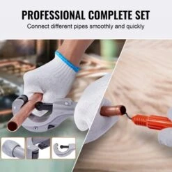 VEVOR Hydraulic Tube Expander, 3/8" To 1-1/8" OD, HAVC Hydraulic Swaging Tool With 7 Pipe Expander Heads, Deburring Tool, Pipe Cutter, Silver -Aesthtic Interiors GUEST 33bc2153 faca 4909 bbfb 525e869f1fa2