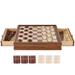 VEVOR Solid Wood Chess Set, 15 Inch 2-IN-1 Chess Checkers Game Set, Chess Board Games With Storage Drawer & Weighted Chess Checkers Pieces -Aesthtic Interiors GUEST 341db495 54d3 4378 9fcf 9c00d249ca34