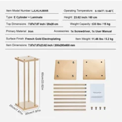 VEVOR 4PCS Gold Metal Column Wedding Flower Stand, 23.6inch High With Metal Laminate, Vase Geometric Centerpiece Stands, Cylindrical Floral Display 10 VEVOR 4PCS Gold Metal Column Wedding Flower Stand, 23.6inch High With Metal Laminate, Vase Geometric Centerpiece Stands, Cylindrical Floral Display -Aesthtic Interiors GUEST 34590052 c0aa 4be5 b31d 669cd775b245
