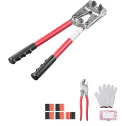 VEVOR Battery Cable Lug Crimping Tool, 10-1/0AWG With Cable Cutter And 48PCS Copper Ring Terminals, 6 Wire Sizes Crimping Die -Aesthtic Interiors GUEST 347ee325 ca93 488c a173 4bcc02d0da9a