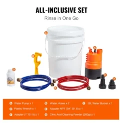 VEVOR Tankless Water Heater Flushing Kit, Includes Efficient Pump & 5 Gallon Pail & 2 Hoses & Descaling Powder, Orange -Aesthtic Interiors GUEST 3493bc3f f76b 4001 a8d1 2455d0865442