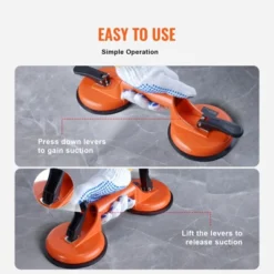 VEVOR Glass Suction Cup, 4.7" 2 Pack 330 Lbs Load Capacity, Vacuum Suction Cup With Aluminum Handle, Orange 10 VEVOR Glass Suction Cup, 4.7" 2 Pack 330 Lbs Load Capacity, Vacuum Suction Cup With Aluminum Handle, Orange -Aesthtic Interiors GUEST 34cdf0b3 a20e 456c 9702 7646391bf2dd