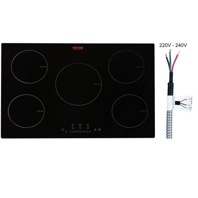VEVOR Electric Cooktop, 5 Burners, 30'' Induction Stove Top, Built-in Magnetic Cooktop 9200W, 9 Heating Level Multifunctional Burner 8 VEVOR Electric Cooktop, 5 Burners, 30'' Induction Stove Top, Built-in Magnetic Cooktop 9200W, 9 Heating Level Multifunctional Burner - Image 8