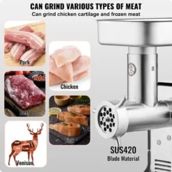 VEVOR Meat Grinder, 7 Lbs/Min Capacity Electric Meat Grinders With Blade, Grinding Plate, Sausage Maker, Stainless Steel Commercial Meat Mincer -Aesthtic Interiors GUEST 34f244a2 ec59 490c 9e55 d675dad03cd3
