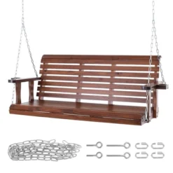 VEVOR Wooden Porch Swing 5.5 Ft, Patio Bench Swing For Courtyard & Garden, Upgraded 880 Lbs Strong Load Capacity -Aesthtic Interiors GUEST 35669a53 1c97 44e9 964d ee24d3b8331d