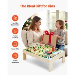 VEVOR Train Table, 120 Pieces Wooden Kids Activity Table With Collapsible Storage Bin, 3-in-1 Wooden Train Set For Kids Ages 3+, Multicolor -Aesthtic Interiors GUEST 358aee90 8db8 45d8 b35b eb1392d58ad5