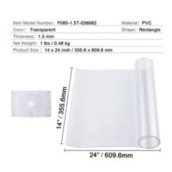 VEVOR Plastic Table Cover, 14 X 24 Inch 1.5 Mm Thick Clear Table Protector, Rectangle PVC Desk Mat, Waterproof & Easy Cleaning Desk Pad Tablecloth -Aesthtic Interiors GUEST 35c4472a fae1 45e0 b662 0e7ed9d27700