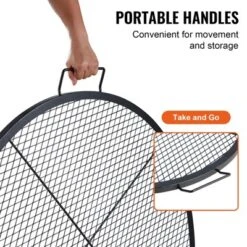 VEVOR X-Marks Fire Pit Grill Grate, Round Cooking Grate, Heavy Duty Steel Campfire BBQ Grill Grid With Handle And Support X Wire -Aesthtic Interiors GUEST 35f13228 ef04 4fe7 93c0 b6ef71f4d9b0