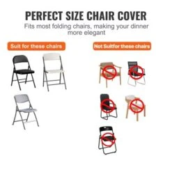 VEVOR Stretch Spandex Folding Chair Covers, Universal Fitted Chair Cover, Removable Washable Protective Slipcovers, For Wedding, (100PCS Black) -Aesthtic Interiors GUEST 35f5d16c f816 4313 b4a8 3669e62b19d4 1