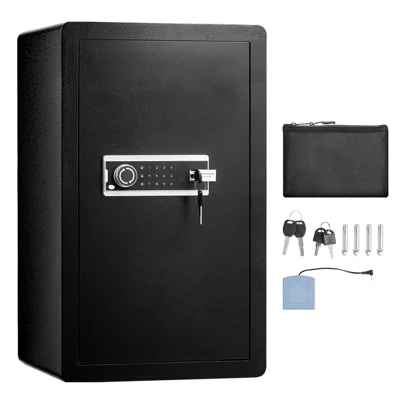 VEVOR Single Door 4.0 Cu.ft Safe Box With Key Lock & Password, Safe Lock Box With Fireproof Bag, Key Rack, 2 Shelves, And 1 Cabinet, Black 8 VEVOR Single Door 4.0 Cu.ft Safe Box With Key Lock & Password, Safe Lock Box With Fireproof Bag, Key Rack, 2 Shelves, And 1 Cabinet, Black - Image 8
