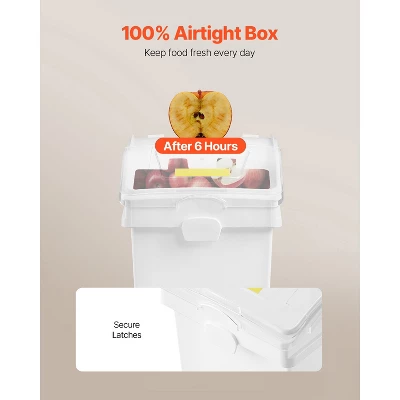 VEVOR Rice Storage Container, 5.2Gallon/20L X3 Capacity Large Dog Food Dispenser Bin, 3 Scoops, And Airtight Lid, 3 Pack, White 3 VEVOR Rice Storage Container, 5.2Gallon/20L X3 Capacity Large Dog Food Dispenser Bin, 3 Scoops, And Airtight Lid, 3 Pack, White - Image 3