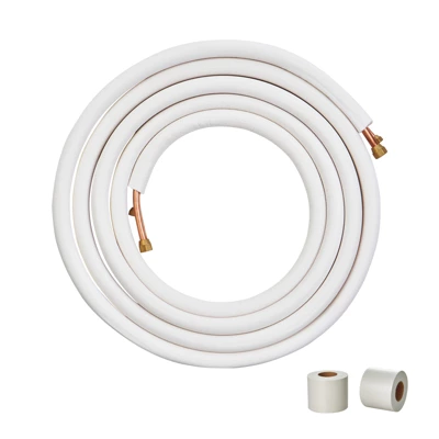 VEVOR 25FT Mini Split Line Set, 1/4" & 1/2" O.D Copper Pipes Tubing And Triple-Layer Insulation, For Mini Split Air Conditioning Refrigerant, White 8 VEVOR 25FT Mini Split Line Set, 1/4" & 1/2" O.D Copper Pipes Tubing And Triple-Layer Insulation, For Mini Split Air Conditioning Refrigerant, White - Image 8