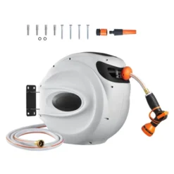 VEVOR Retractable Hose Reel, 115 Ft X 1/2 Inch, 180° Swivel Bracket Wall-Mounted, Garden Water Hose Reel With 9-Pattern Nozzle, Automatic Rewind -Aesthtic Interiors GUEST 37f470a5 a1c4 4601 8ac5 5a4ed0b7815c