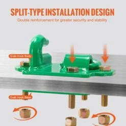 VEVOR 3/8" Tractor Bucket Hooks With Tie Down Ring, Grade 70 Forged Steel 2 Pack Bolt-On Grab Hook With Back Plates, Green -Aesthtic Interiors GUEST 37f653cf 4025 46ef aa34 0956ef3374ac