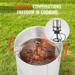 VEVOR Turkey Deep Fryer, 30-qt Turkey Fryer Boiler Steamer Cooker Set, Outdoor Aluminum Seafood Frying Pot, 54,000 BTU Burner Propane Gas Boiler -Aesthtic Interiors GUEST 3837ea35 7bf4 4bfb 92ae 381817cc9c03