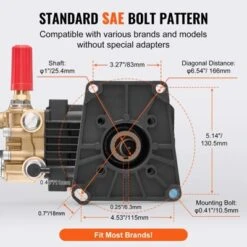 VEVOR Pressure Washer Pump, 1" Shaft Horizontal Triplex Plunger, 4300 PSI, 4.4GPM, Replacement Power Washer Pumps Kit With 5 Nozzles, Black -Aesthtic Interiors GUEST 385d0b1f f304 4076 ae70 60c7c7efd196