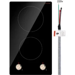 VEVOR Induction Cooktop, 3500W Electric Countertop Burner, 2 Burner Knob Control Stove, Built-in Induction Cooktop, Black -Aesthtic Interiors GUEST 38670dad a117 4571 b573 9ddf8091f6aa