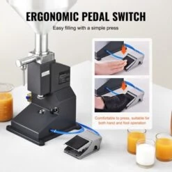 VEVOR Pneumatic Paste Liquid Filling Machine, 5-50ml Bottle Filler, Bottle Filling Machine, Stainless Steel Liquid Filler With Pedal, Silver -Aesthtic Interiors GUEST 387f7bfa 1f29 4e10 9d64 2d8a5f5ed916