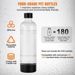 VEVOR Sparkling Water Maker, Soda Maker Machine For Home Carbonating, Seltzer Water Starter Kit With BPA Free 1L PET Bottle, Compatible, Black -Aesthtic Interiors GUEST 38e332e9 0214 4981 8e7c 284a3bcb6e0d