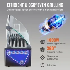 VEVOR Hot Dog Roller 5 Rollers 12 Hot Dogs Capacity, 750W Stainless Sausage Grill Cooker Machine With Dual Temp Control Glass Hood Acrylic Cover -Aesthtic Interiors GUEST 38f8ad9a c80c 45c0 b854 e0f27d19f1ad
