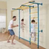 VEVOR Indoor Jungle Gym For Toddlers, 7-in-1 Climbing Playset With Carbon Steel Swedish Ladder, Wall Ladder, Pull-Up Bar, And Rope Ladder