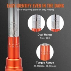 VEVOR Torque Wrench, 10-150ft.lb/14-204n.m 1/2-inch Drive Click Torque Wrench, Dual-Direction Adjustable Torque Wrench Set -Aesthtic Interiors GUEST 3942a279 c6e5 4b34 8114 3425d84d058d
