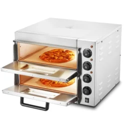 VEVOR Commercial Pizza Oven Countertop, 16" Double Deck Layer, Stainless Steel Electric Pizza Oven With Stone And Handle -Aesthtic Interiors GUEST 39888db1 1390 41e1 8bc5 3693371a5ac6
