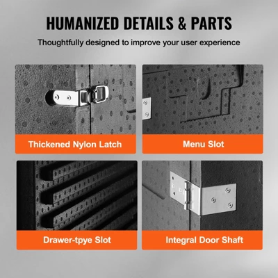 VEVOR Insulated Food Pan Carrier, 82 Qt Hot Box For Catering, LLDPE Food Box Carrier With Double Buckles, Front Loading Food Warmer For Restaurant 6 VEVOR Insulated Food Pan Carrier, 82 Qt Hot Box For Catering, LLDPE Food Box Carrier With Double Buckles, Front Loading Food Warmer For Restaurant - Image 6