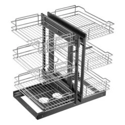 VEVOR Min 15"W Opening Blind Corner Pull Out Organizer, 3 Tier 6 Shelf Kitchen Cabinet Organizer, Chrome Carbon Steel Storage Basket, Gray 15 VEVOR Min 15"W Opening Blind Corner Pull Out Organizer, 3 Tier 6 Shelf Kitchen Cabinet Organizer, Chrome Carbon Steel Storage Basket, Gray -Aesthtic Interiors GUEST 3a38dca7 9af1 42f2 bf68 fd9663a204a8