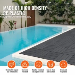 VEVOR Interlocking Deck Tiles, 36 Pack,11.6"x11.6" 36 Sq. Ft Plastic Waterproof Outdoor Flooring All Weather Use, Patio Floor Decking Covering Tiles -Aesthtic Interiors GUEST 3a5709aa d6ba 457a b9c2 be2da90676bb