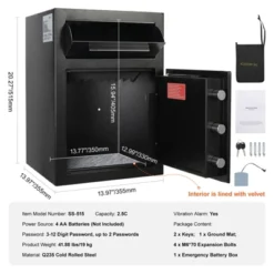 VEVOR 2.5 Cub Depository Safe, Deposit Safe With Drop Slot, Electronic Code Lock And 2 Emergency Keys, 20.27'' X 13.97'' X 13.97'' Business Drop 14 VEVOR 2.5 Cub Depository Safe, Deposit Safe With Drop Slot, Electronic Code Lock And 2 Emergency Keys, 20.27'' X 13.97'' X 13.97'' Business Drop -Aesthtic Interiors GUEST 3a8d83c7 cc6a 4715 ae7b 0ab9d0796cdc
