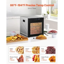 VEVOR Food Dehydrator Machine, 10 Stainless Steel Trays, 1000W Electric Food Dryer With Adjustable Temperature & 24-Hour Timer, Freeze Dryer, Black -Aesthtic Interiors GUEST 3b22c80f 7588 43ad aac9 f02d883f4783