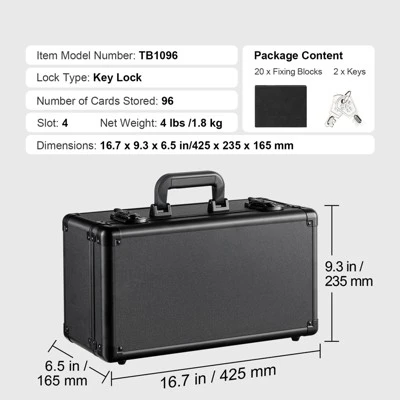 VEVOR Graded Card Storage Box, 4 Slots, Graded Sports Cards Holder Carrying Case, For 96 PSA Graded Cards 68 BGS Cards 76 SGC Cards 348 Top Loaders 7 VEVOR Graded Card Storage Box, 4 Slots, Graded Sports Cards Holder Carrying Case, For 96 PSA Graded Cards 68 BGS Cards 76 SGC Cards 348 Top Loaders - Image 7