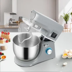 VEVOR 5 IN 1 Stand Mixer, 660W Tilt-Head Multifunctional Electric Mixer With 6 Speeds LCD Screen Timing, 7.4 Qt Stainless Bowl, Dough Hook
