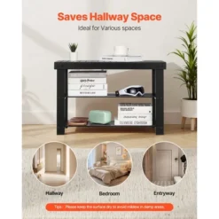 VEVOR Shoe Rack Bench, 3-Tier Bamboo Entryway Bench, Shoe Storage Organizer Holds Up To 286 Lbs, 27.6 X 11.3 X 17.8 Inches, For Front Door, Black -Aesthtic Interiors GUEST 3c7881ab c896 4c0e 9772 13f27cc841f7