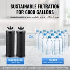 VEVOR Gravity-fed Water Filter System, 2.25G 304 Stainless-Steel Countertop Water Filtration System, Reduces Lead And Up To 99% Of Chlorine -Aesthtic Interiors GUEST 3c7a3a8a 2554 4384 b873 88783d2faea0