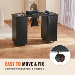 VEVOR Manicure Table, Nail Table Station With Electric Dust Collector, Moveable Nail Tech Desk With 8 Wheels (4 Lockable), 3 Dust Bag & Wrist Rest -Aesthtic Interiors GUEST 3ccaef6e 3ee9 4fc0 a6b7 1573648fc78e