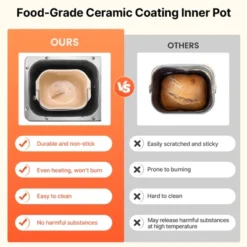 VEVOR Bread Maker, 19-in-1 2LB Dough Machine, Nonstick Ceramic Pan Automatic Breadmaker, 3 Loaf Sizes, 3 Crust Colors, Silver -Aesthtic Interiors GUEST 3d1c8ee1 c696 4899 96f5 3c081f2d3b96