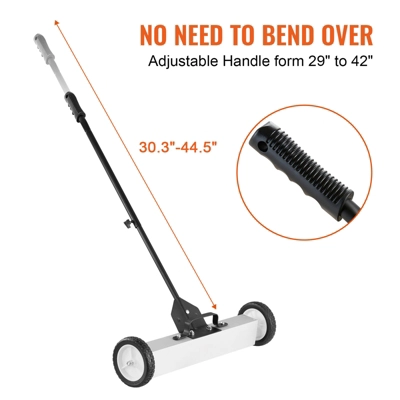 VEVOR 50Lbs Rolling Magnetic Sweeper With Wheels, Push-Type Magnetic Pick Up Sweeper, 24-inch Magnet Pickup Lawn Sweeper 5 VEVOR 50Lbs Rolling Magnetic Sweeper With Wheels, Push-Type Magnetic Pick Up Sweeper, 24-inch Magnet Pickup Lawn Sweeper - Image 5