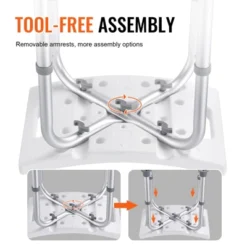 VEVOR Shower Chair, Adjustable Height Shower Stool With Built-in Handles, For Elderly Disabled Handicap, 158.8 Kg Capacity,White -Aesthtic Interiors GUEST 3d949d6c 1aec 4b92 a7b5 77afe18b88fd