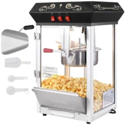 VEVOR Popcorn Maker, 850W Popcorn Popper Machine, 8 Oz Kettle Makes 48 Cups Per Batch, Countertop Popcorn Maker With Tempered Glass, Black -Aesthtic Interiors GUEST 3d99fecd 8bb0 4950 8692 d0cc8f1828a1