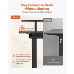 VEVOR L Shaped Desk, Electric Adjustable Height Corner Gaming Desk With Keyboard Tray And Dual Hooks, Heavy Duty L-Shaped Computer Table, Black -Aesthtic Interiors GUEST 3dba519e 70a9 4968 86b6 0ed609acd820