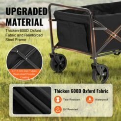 VEVOR Collapsible Folding Wagon, 2 Cu.ft Grass Wagon Cart With All-Terrain 5in Wheels, Heavy Duty Folding Wagon Cart 220 Lbs Weight Capacity -Aesthtic Interiors GUEST 3dc8569f e71a 46a2 a1b6 a633ed25b96b